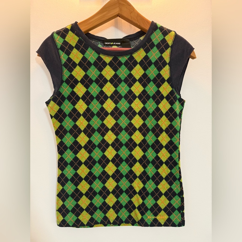Vintage Argyle Short Sleeve Top